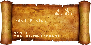 Löbel Miklós névjegykártya