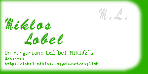 miklos lobel business card